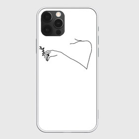 Чехол для iPhone 12 Pro Max с принтом минимализм рука и цветок в Петрозаводске, Силикон |  | Тематика изображения на принте: ключица | минимализм | минимализм чб | одной линией | рука | рука с цветком | цветок | черная линия