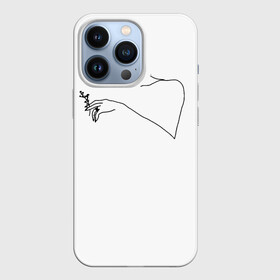 Чехол для iPhone 13 Pro с принтом минимализм рука и цветок в Петрозаводске,  |  | ключица | минимализм | минимализм чб | одной линией | рука | рука с цветком | цветок | черная линия