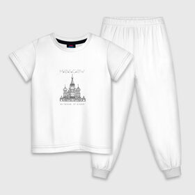 Детская пижама хлопок с принтом Москва координаты в Петрозаводске, 100% хлопок |  брюки и футболка прямого кроя, без карманов, на брюках мягкая резинка на поясе и по низу штанин
 | координаты | красная площадь | кремль | москва