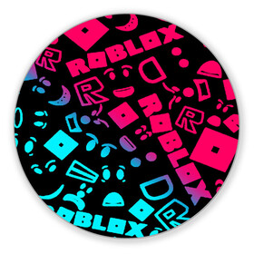 Коврик для мышки круглый с принтом Roblox в Петрозаводске, резина и полиэстер | круглая форма, изображение наносится на всю лицевую часть | game | roblox | блок | игра | игрушка | лего | персонажи | персонажи из кубиков | роблокс | робот