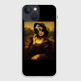 Чехол для iPhone 13 mini с принтом jaKondA в Петрозаводске,  |  | jakonda | mona lisa | smoking | woman | девушка | джаконда | мона лиза