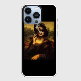 Чехол для iPhone 13 Pro с принтом jaKondA в Петрозаводске,  |  | jakonda | mona lisa | smoking | woman | девушка | джаконда | мона лиза