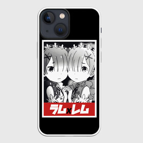 Чехол для iPhone 13 mini с принтом Re:Zero в Петрозаводске,  |  | anime | glitch | japan | ram | re | rem | rezero | senpai | subaru | waifu | zero | анимация | аниме | вайфу | глитч | глич | мультсериал | мультфильм | семпай | сенпай | сериал | япония