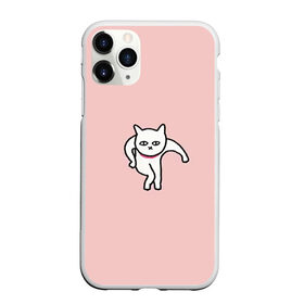 Чехол для iPhone 11 Pro Max матовый с принтом Ыть в Петрозаводске, Силикон |  | Тематика изображения на принте: арт | белая кошка | белый кот | кот | кошка | мем | мэм | рисунок | розовый