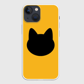Чехол для iPhone 13 mini с принтом Мордочка коти в Петрозаводске,  |  | арт | вектор | кот | котёнок | кошка | оранжевый | рисунок | силуэт | тёмный | чёрный