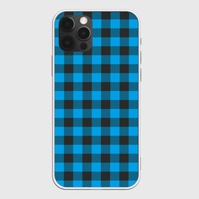 Чехол для iPhone 12 Pro Max с принтом Голубая клетка в Петрозаводске, Силикон |  | cage | cage pattern | checkered ornament | ornament | pattern | print cage | tartan | голубая клетка | клетка | клетка узор | клетчатый орнамент | орнамент | принт клетка | тартан | узор | шотландка | шотландская клетка