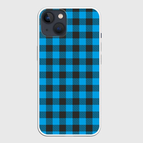 Чехол для iPhone 13 с принтом Голубая клетка в Петрозаводске,  |  | cage | cage pattern | checkered ornament | ornament | pattern | print cage | tartan | голубая клетка | клетка | клетка узор | клетчатый орнамент | орнамент | принт клетка | тартан | узор | шотландка | шотландская клетка