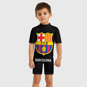 Детский купальный костюм 3D с принтом BARCELONA / БАРСЕЛОНА в Петрозаводске, Полиэстер 85%, Спандекс 15% | застежка на молнии на спине | barca | barcelona | barsa | barselona | fcb | logo | messi | барса | барселона | знак | клуб | лого | логотип | логотипы | месси | символ | символы | футбол | футбольная | футбольный