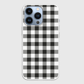 Чехол для iPhone 13 Pro с принтом Черно белая клетка в Петрозаводске,  |  | cage | cage pattern | checkered ornament | ornament | pattern | print cage | tartan | клетка | клетка узор | клетчатый орнамент | орнамент | принт клетка | тартан | узор | черно белая клетка | шотландка | шотландская клетка