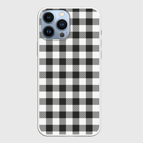 Чехол для iPhone 13 Pro Max с принтом Черно белая клетка в Петрозаводске,  |  | cage | cage pattern | checkered ornament | ornament | pattern | print cage | tartan | клетка | клетка узор | клетчатый орнамент | орнамент | принт клетка | тартан | узор | черно белая клетка | шотландка | шотландская клетка