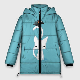 Женская зимняя куртка 3D с принтом Белый котик и воробушек в Петрозаводске, верх — 100% полиэстер; подкладка — 100% полиэстер; утеплитель — 100% полиэстер | длина ниже бедра, силуэт Оверсайз. Есть воротник-стойка, отстегивающийся капюшон и ветрозащитная планка. 

Боковые карманы с листочкой на кнопках и внутренний карман на молнии | арт | белая кошка | белый кот | белый котёнок | воробей | воробушек | воронёнок | кот | котёнок | кошка | рисунок | чёрный птенец