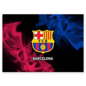 Поздравительная открытка с принтом BARCELONA / БАРСЕЛОНА в Петрозаводске, 100% бумага | плотность бумаги 280 г/м2, матовая, на обратной стороне линовка и место для марки
 | barca | barcelona | barsa | barselona | fcb | logo | messi | барса | барселона | знак | клуб | лого | логотип | логотипы | месси | символ | символы | футбол | футбольная | футбольный