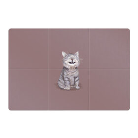 Магнитный плакат 3Х2 с принтом Котёнок ыыы в Петрозаводске, Полимерный материал с магнитным слоем | 6 деталей размером 9*9 см | Тематика изображения на принте: арт | кот | котёнок | кошка | мем | мемный кот | мемный котенок | мэм | мэмный котёнок | рисунок | серый | серый кот | тёмный | фиолетовый