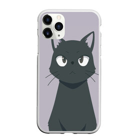 Чехол для iPhone 11 Pro Max матовый с принтом Чёрный кот в Петрозаводске, Силикон |  | аниме | аниме кот | арт | кёрный котёнок | кот | котёнок | кошка | рисунок | чёрная кошка | черный кот | черный котенок
