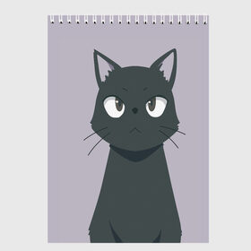 Скетчбук с принтом Чёрный кот в Петрозаводске, 100% бумага
 | 48 листов, плотность листов — 100 г/м2, плотность картонной обложки — 250 г/м2. Листы скреплены сверху удобной пружинной спиралью | аниме | аниме кот | арт | кёрный котёнок | кот | котёнок | кошка | рисунок | чёрная кошка | черный кот | черный котенок
