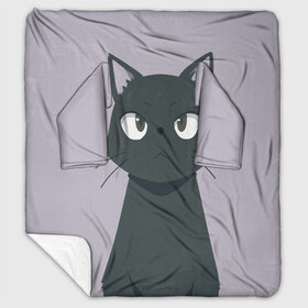 Плед с рукавами с принтом Чёрный кот в Петрозаводске, 100% полиэстер | Закругленные углы, все края обработаны. Ткань не мнется и не растягивается. Размер 170*145 | аниме | аниме кот | арт | кёрный котёнок | кот | котёнок | кошка | рисунок | чёрная кошка | черный кот | черный котенок