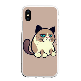 Чехол для iPhone XS Max матовый с принтом Великий Grumpy Cat в Петрозаводске, Силикон | Область печати: задняя сторона чехла, без боковых панелей | grumpy cat | арт | кот | кот grumpy cat | котёнок | кошка | недовольный кот | рисунок