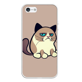 Чехол для iPhone 5/5S матовый с принтом Великий Grumpy Cat в Петрозаводске, Силикон | Область печати: задняя сторона чехла, без боковых панелей | grumpy cat | арт | кот | кот grumpy cat | котёнок | кошка | недовольный кот | рисунок