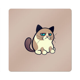 Магнит виниловый Квадрат с принтом Великий Grumpy Cat в Петрозаводске, полимерный материал с магнитным слоем | размер 9*9 см, закругленные углы | grumpy cat | арт | кот | кот grumpy cat | котёнок | кошка | недовольный кот | рисунок