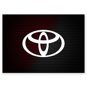 Поздравительная открытка с принтом TOYOTA / ТОЙОТА в Петрозаводске, 100% бумага | плотность бумаги 280 г/м2, матовая, на обратной стороне линовка и место для марки
 | auto | camry | corolla | cruiser | land | logo | moto | rav | supra | toyota | авенсис | авто | автомобиль | камри | королла | крузер | ленд | лого | логотип | логотипы | марка | мото | рав | символ | тоета | тоеты | тойота | тойоты