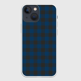 Чехол для iPhone 13 mini с принтом Темно синяя Клетка в Петрозаводске,  |  | cage | cage pattern | checkered ornament | ornament | pattern | print cage | tartan | клетка | клетка узор | клетчатый орнамент | орнамент | принт клетка | тартан | темно синяя клетка | узор | шотландка | шотландская клетка