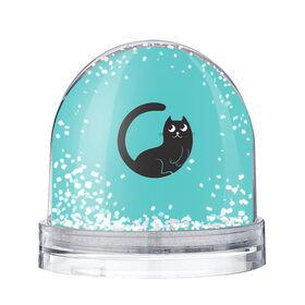 Снежный шар с принтом Чёрный котя в Петрозаводске, Пластик | Изображение внутри шара печатается на глянцевой фотобумаге с двух сторон | арт | бирюзовый | вектор | зеленый | кот | котёнок | кошка | рисунок | чёрная кошка | чёрный | чёрный кот | чёрный котёнок