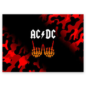 Поздравительная открытка с принтом AC DС в Петрозаводске, 100% бумага | плотность бумаги 280 г/м2, матовая, на обратной стороне линовка и место для марки
 | Тематика изображения на принте: ac dc | acdc | back to black | highway to hell | logo | music | rock | айси | айсидиси | диси | лого | логотип | молния | музыка | рок | символ | символика | символы | эйси | эйсидиси