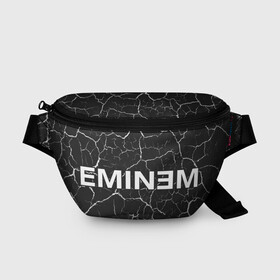 Поясная сумка 3D с принтом EMINEM ЭМИНЕМ в Петрозаводске, 100% полиэстер | плотная ткань, ремень с регулируемой длиной, внутри несколько карманов для мелочей, основное отделение и карман с обратной стороны сумки застегиваются на молнию | eminem | logo | music | oldschool | rap | raper | еминем | лого | логотип | логотипы | музыка | музыкант | олдскул | рэп | рэпер | рэппер | символ | символы | эминем