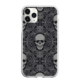 Чехол для iPhone 11 Pro матовый с принтом Skulls в Петрозаводске, Силикон |  | skull | милые | минимализм | много черепов | страшные | ужасы | череп | черепы