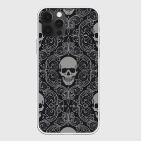 Чехол для iPhone 12 Pro Max с принтом Skulls в Петрозаводске, Силикон |  | skull | милые | минимализм | много черепов | страшные | ужасы | череп | черепы