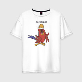 Женская футболка хлопок Oversize с принтом Яго в Петрозаводске, 100% хлопок | свободный крой, круглый ворот, спущенный рукав, длина до линии бедер
 | aladdin | iago | vdkimel | аладдин | яго