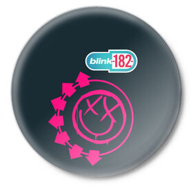 Значок с принтом Blink 182 в Петрозаводске,  металл | круглая форма, металлическая застежка в виде булавки | music | rock | музыка | рок
