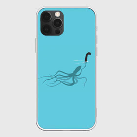 Чехол для iPhone 12 Pro Max с принтом Тайна Лох-несского чудовища в Петрозаводске, Силикон |  | Тематика изображения на принте: арт | море | осьминог | рисунок | синий | шутка