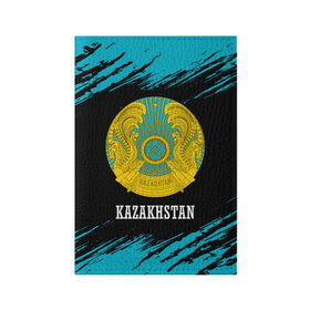Обложка для паспорта матовая кожа с принтом KAZAKHSTAN / КАЗАХСТАН в Петрозаводске, натуральная матовая кожа | размер 19,3 х 13,7 см; прозрачные пластиковые крепления | Тематика изображения на принте: flag | kazakhstan | qazaqstan | герб | захах | казахстан | кахахи | лого | нур султан | республика | символ | страна | флаг