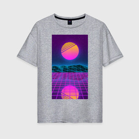 Женская футболка хлопок Oversize с принтом Vaporwave EASTHETIC 99 в Петрозаводске, 100% хлопок | свободный крой, круглый ворот, спущенный рукав, длина до линии бедер
 | aesthetic | electronica | music | киберпанк | лаунж | музыка | поп | скульптура