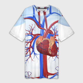 Платье-футболка 3D с принтом Сердце в Петрозаводске,  |  | нервная система | органы | сердце | сосуды | строение человека