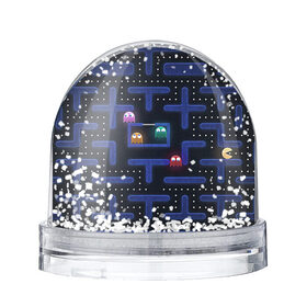 Снежный шар с принтом Pacman в Петрозаводске, Пластик | Изображение внутри шара печатается на глянцевой фотобумаге с двух сторон | pac man | pacman | аркады | пакмэн