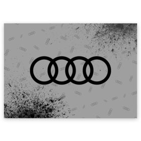 Поздравительная открытка с принтом AUDI / АУДИ в Петрозаводске, 100% бумага | плотность бумаги 280 г/м2, матовая, на обратной стороне линовка и место для марки
 | audi | auto | felb | logo | moto | quattro | sport | symbol | авто | автомобильные | ауди | кватро | кольца | лого | логотип | логотипы | марка | мото | символ | спорт | фгвш | шильдик