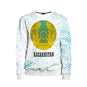 Детский свитшот 3D с принтом KAZAKHSTAN / КАЗАХСТАН в Петрозаводске, 100% полиэстер | свободная посадка, прямой крой, мягкая тканевая резинка на рукавах и понизу свитшота | flag | kazakhstan | qazaqstan | герб | захах | казахстан | кахахи | лого | нур султан | республика | символ | страна | флаг