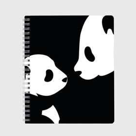 Тетрадь с принтом Panda в Петрозаводске, 100% бумага | 48 листов, плотность листов — 60 г/м2, плотность картонной обложки — 250 г/м2. Листы скреплены сбоку удобной пружинной спиралью. Уголки страниц и обложки скругленные. Цвет линий — светло-серый
 | bearcat | coon bear | panda | бамбуковый медвед | большая панда | гигантская панда
