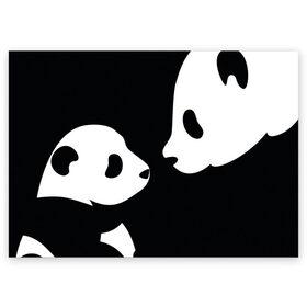 Поздравительная открытка с принтом Panda в Петрозаводске, 100% бумага | плотность бумаги 280 г/м2, матовая, на обратной стороне линовка и место для марки
 | Тематика изображения на принте: bearcat | coon bear | panda | бамбуковый медвед | большая панда | гигантская панда