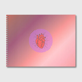Альбом для рисования с принтом Сердечко на розовом фоне в Петрозаводске, 100% бумага
 | матовая бумага, плотность 200 мг. | Тематика изображения на принте: круг | любовь | неон | полосатый | розовый | сердце | сияние | фиолетовый