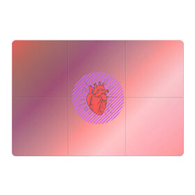 Магнитный плакат 3Х2 с принтом Сердечко на розовом фоне в Петрозаводске, Полимерный материал с магнитным слоем | 6 деталей размером 9*9 см | Тематика изображения на принте: круг | любовь | неон | полосатый | розовый | сердце | сияние | фиолетовый