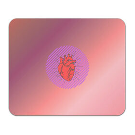 Коврик для мышки прямоугольный с принтом Сердечко на розовом фоне в Петрозаводске, натуральный каучук | размер 230 х 185 мм; запечатка лицевой стороны | Тематика изображения на принте: круг | любовь | неон | полосатый | розовый | сердце | сияние | фиолетовый