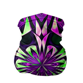 Бандана-труба 3D с принтом Kaleidoscope в Петрозаводске, 100% полиэстер, ткань с особыми свойствами — Activecool | плотность 150‒180 г/м2; хорошо тянется, но сохраняет форму | abstraction | fractal | kaleidoscope | light green | pattern | purple | symmetry | абстракция | калейдоскоп | салатовый | симметрия | узор | фиолетовый | фрактал