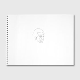 Альбом для рисования с принтом одной линией Эйнштейн в Петрозаводске, 100% бумага
 | матовая бумага, плотность 200 мг. | альберт эйнштейн | минимализм | не отрывая руки | одной линией | портрет | портрет эйнштейна | чб | черная линия | эйнштейн