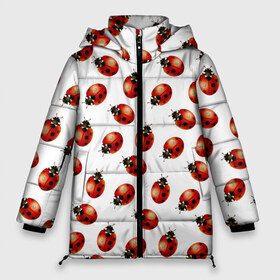 Женская зимняя куртка 3D с принтом Нашествие божьих коровок в Петрозаводске, верх — 100% полиэстер; подкладка — 100% полиэстер; утеплитель — 100% полиэстер | длина ниже бедра, силуэт Оверсайз. Есть воротник-стойка, отстегивающийся капюшон и ветрозащитная планка. 

Боковые карманы с листочкой на кнопках и внутренний карман на молнии | animals | cute | girl | ladybug | nature | pattern | red | summer | бабочки | божьи коровки | божья коровка | горошек | девушкам | животные | жук | жуки | кружочки | крылья | лето | милые | насекомые | паттерн | пауки | подарок