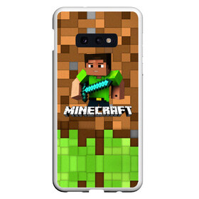 Чехол для Samsung S10E с принтом Minecraft logo heroes в Петрозаводске, Силикон | Область печати: задняя сторона чехла, без боковых панелей | Тематика изображения на принте: blox | creeper | dungeons | game | geometry | pixel | steve | алекс | герои | детям | зелень | игра | квадраты | крипер | куб | логотипы игр | майнкрафт | мальчикам | меч | мобы | персонажи | пиксель | пиксельный | подземелья