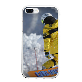 Чехол для iPhone 7Plus/8 Plus матовый с принтом сноубордист в Петрозаводске, Силикон | Область печати: задняя сторона чехла, без боковых панелей | snowboard | прыжок | сноуборд | сноубординг | сноубордист | экстрим