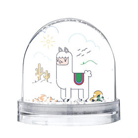 Снежный шар с принтом Альпака в Петрозаводске, Пластик | Изображение внутри шара печатается на глянцевой фотобумаге с двух сторон | альпака | лама | милая альпака